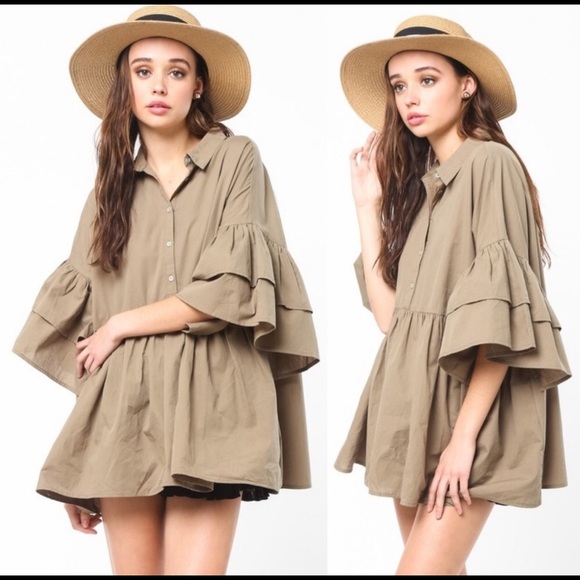 LAST ONE: Cotton Babydoll Blouse - Picture 3 of 5